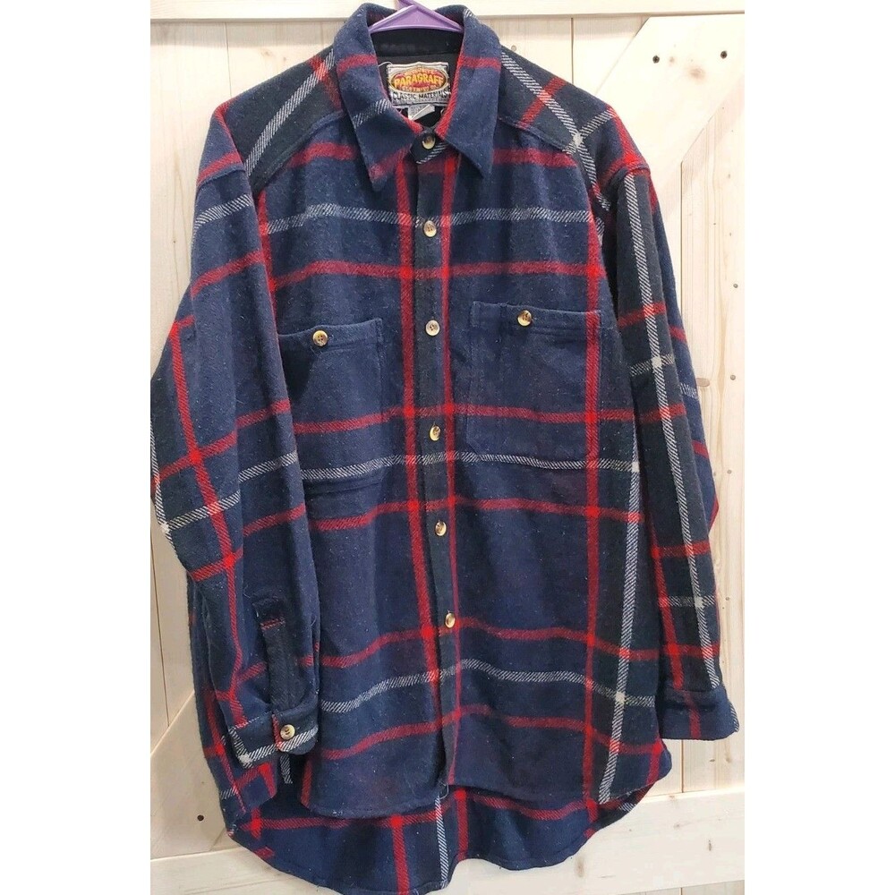 Vintage Paragraff Men’s Heavy Button Shirt Size M Wool Acrylic Blend